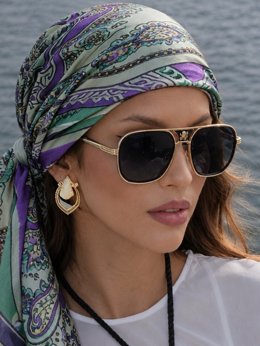🆕Chic black gold luxurious aviator sunglasses